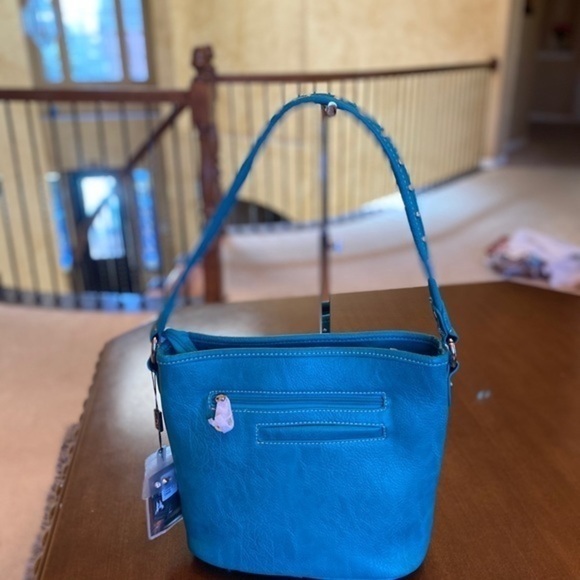 Montana west studded hobo tote bag turquoise - Picture 4 of 8